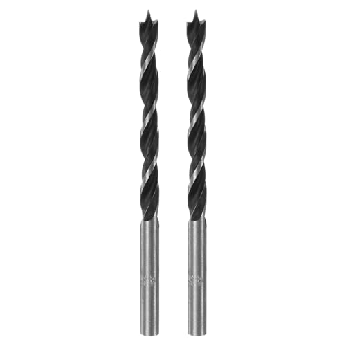 Image of sourcing map 2pcs Brad Point Drill Bits 4.5mm(11/64") Dia Straight Steel Round Shank Drill Metric Brad Point 1.8" Drilling Depth Spiral Twist Drill Bits for Carpenter Woodworking Plastic Rubber