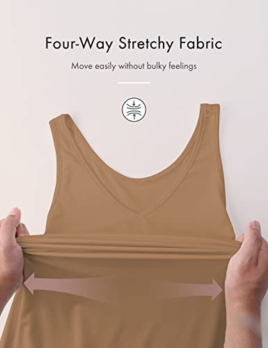 Image of MANCYFIT Womens Full Slip Tank Top Dress Slip Sleeveless Under Dress Wide Straps