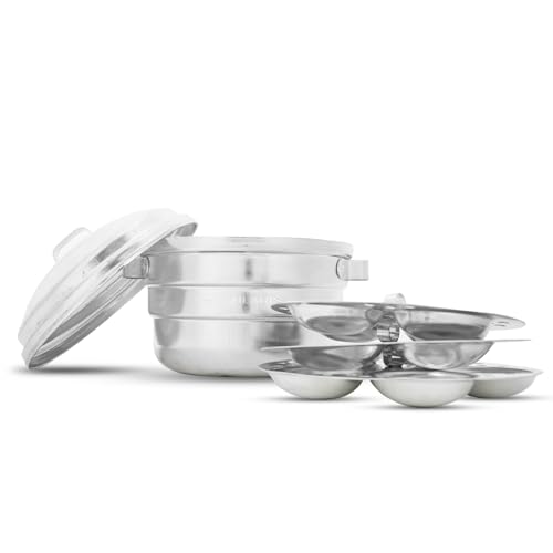 Solaris Kitchenware’s Aluminium Idli Pot – Perfect for Fluffy Idlis, Steaming, and Multipurpose Cooking | 13 Idlies