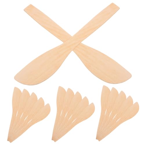 Zerodeko 20pcs Wooden Spoon Dumpling Filling Tool Wonton Spoon Kitchen Utensils Pine Wood Scoop Spreading for Cheese Jelly Easy to Use