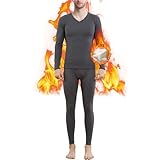 [Boyzn] あったかインナー 防寒着 長袖シャツ ズボン下 保温肌着 上下セット インナーシャツ 前開き 保温インナー[吸湿発熱・中厚・保温] Dark Gray-L