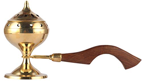 Dalvkot Brass Sambrani Stand & Loban Dhoop Burner with Wooden Holder