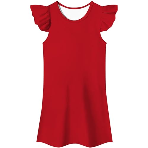 LOIJMK Vestido falda vestido disfraz niña Fancy Dress Up Cosplay ropa con volantes para niña (rojo, 160)