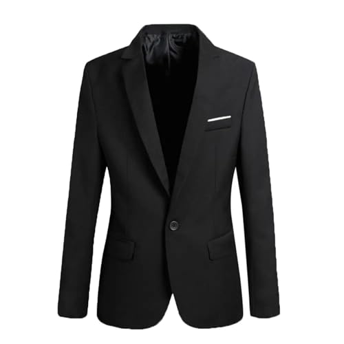 Men's Blazer Solid Color Notched Lapel Single Button Casual Lightweight Slim Blazer