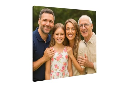 Genérico Lienzo Personalizado con Foto | Cuadro Decorativo en Lienzo | Regalo Original y Emotivo para Hogar, Familia, Hijos, Pareja, Mascotas | 100% Algodón Personalizado (40l x 40an cm)