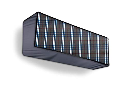 Image of Split AC Cover for 1.5 Ton Indoor Units - Water Resistant & Dustproof Protection (Blue Check)
