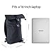 Rolltop Backpack for Men Women, Lightweight,PU Waterproof Bag Laptop Backpack Fits 16 inch Laptop Large Capacity Adjustable 23L for Travel Sports Work University Camping School Season,Black