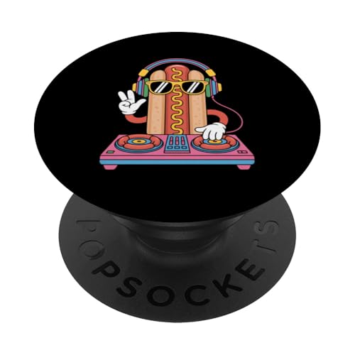 Dj Food Headphones Hotdog Music Vibes PopSockets Adhesive PopGrip