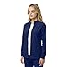Natural Uniforms Women’s Zip-Front Raglan Warm-Up Jacket – 4-Way Stretch, Moisture-Wicking, Contemporary Fit, Stand Collar, Front Welt Pockets – Medical Scrubs Jacket (True Navy Blue, Medium)