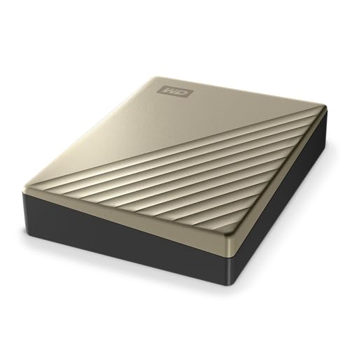 Image of Western Digital WD 2TB My Passport Ultra Portable Hard Disk Metal Drive, USB-C & USB 3.1 with Automatic Backup,Password Protection, Compatible with Windows&Mac, External HDD-Gold