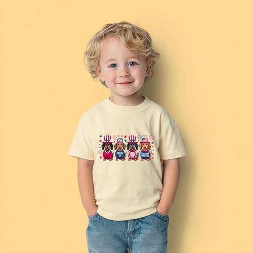 Image of Boys Constitution Day 250 Anniversary USA Shirt Independence Shirt 3-8T | for Kids Boys Girls Toddlers 3T-8T, 4th of July Dinos Flag Patriotic Tee, Independence Day