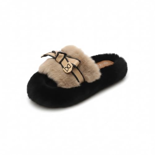 Aeloris Women's Quiet Luxury Furry Slippers, Plush Faux Fur Slides