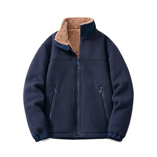 Men's Winter Coats Thicken Fleece Lined Zip Up Big and Tall Vintage Sherpa Hunting Long Sleeve Plush Warm Outerwear4