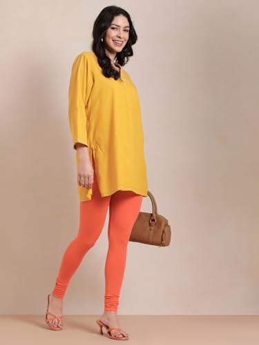 Image of TWIN BIRDS Tailored Cut and Classic Fit Super Stretchable Elastane Fabric Churidar Leggings for Women