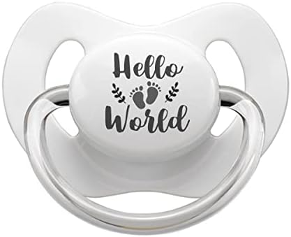 LittlemicoPacifier Soft Silicone Dummy Pacifier for Babies 0-6 Months, Baby Pacifiers, Best Pacifier for Breastfed Babies, Teat, Orthodontic Nipple, BPA-Free Silicone Binkies, 1-Count, Hello World