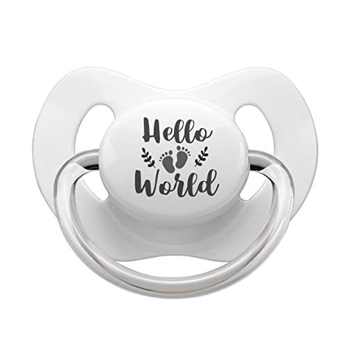 LittlemicoPacifier Soft Silicone Dummy Pacifier for Babies 0-6 Months, Baby Pacifiers, Best Pacifier for Breastfed Babies, Teat, Orthodontic Nipple, BPA-Free Silicone Binkies, 1-Count, Hello World