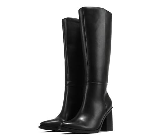 Soda “VAPOR” ~ Women Pointed Toe Medium Heel Knee-High Boot with Side Zipper2