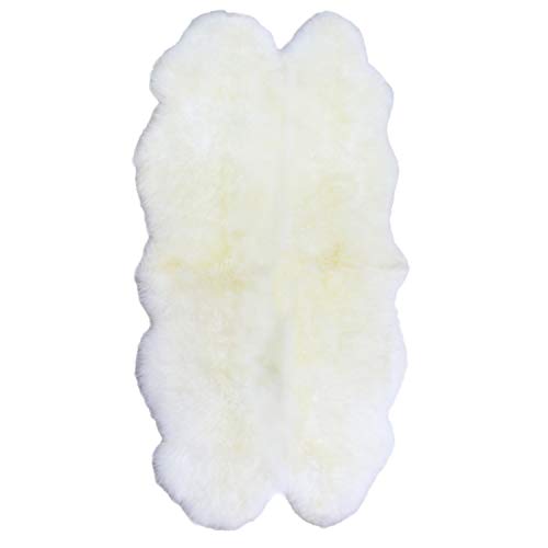 ムートンラグ 天然 オーストラリア産 長毛 4匹物 ラグ アイボリー 100×180cm 洗える 日本製 NF004IV