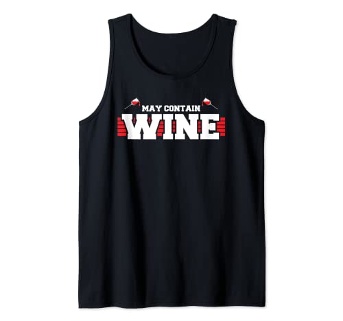 Divertido puede contener vino | Copa de vino blanco tinto | Amante del vino Camiseta sin Mangas