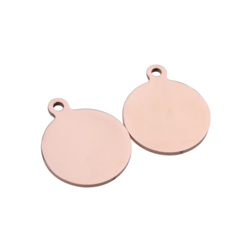 Hohopeti 2Pcs Rose Gold Blank Pet Id Tags Dog and Cat Tags for Easy Identification Durable and Lightweight Pet Tags Blank for Dogs and Kittens