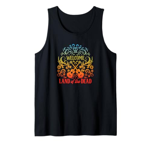 Camiseta de tirantes Disney Coco Land Of The Dead para hombre en algodón negro