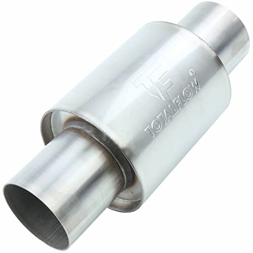 TOTALFLOW 22316 Straight Through Universal Exhaust Muffler | 304 Stainless Steel | 2.5 Inch Inner Diameter Inlet / Outlet