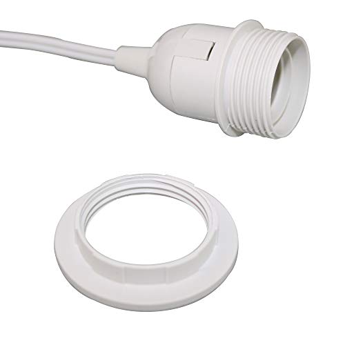 Lightingsky 15 Feet Hanging Light Cord With On/Off Switch E26 Socket To 2-Prong Perfect For Lampshade Paper Lantern (White, 15 Feet) #TOP3