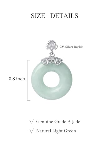 Real Natural Light Green Jade Donut Pendant Necklace for Women Genuine Type A Jadeite Circle Round Jewelry4