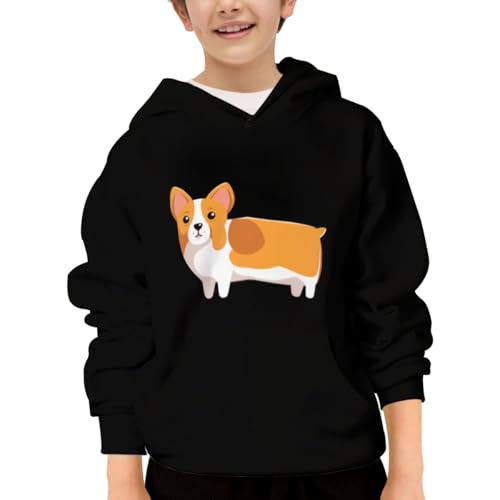 A Cute Corgi Dog Hoodies for Teen Girls Boys Lightweight Kangaroo Pocket Sweatshirt