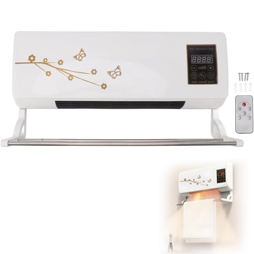 Mini Portable Air Conditioners, 1800W Wall Mount Fan Ac And Heater Combo Unit With Towel rail, for bedrooms and bathrooms