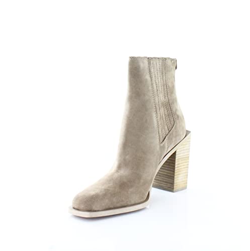 Sam Edelman Emalia Taupe Block Heel Pointed Toe Pull On Leather Ankle Boots3