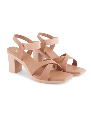 Image of JM LOOKS Stylish Fancy Block Heel Sandal With Ankle Strap For Women & Girls | Casual Women Heel Sandals |