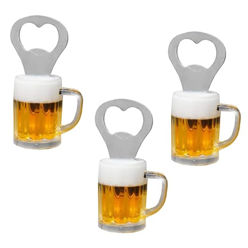 Confezione Da 3 Apribottiglie In Vetro Da Birra, Apribottiglie Magnetico, Apritappo In Metallo