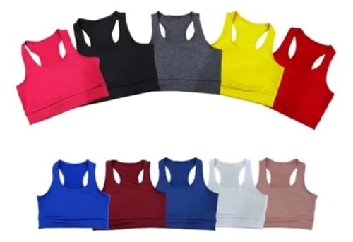 Kit 3 Tops Femininos sem Bojo para Academia, Fitness e Treino, Alta Sustentação (BR, Alfa, G, Regula