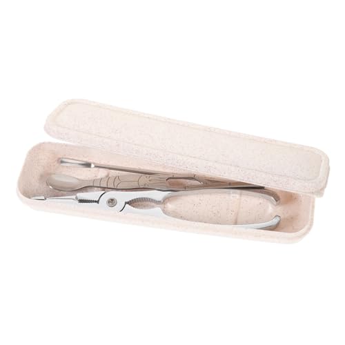 HEALEEP Kit per Mangiare i Granchi Pinze, Forchette e Cucchiaio in Acciaio Resistente alla Ruggine, Utensili per Granchio Multifunzionali, per Casa e Ristorante, Set da 3 Pezzi Custodia
