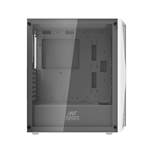 Image of Ant Esports 220 Air Mid- Tower Computer Case /Gaming Cabinet - White | Support - ATX, M-ATX, ITX | Pre-Installed 3 x 120mm Front Fans and 1 x 120mm Rear Fan