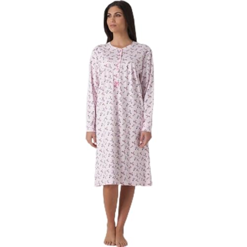 Taglie:M L XL XXL KAREL Camicia da Notte Puro Caldo Cotone Donna Taglie Forti Profumatore Saggio in Omaggio Azzurro 54