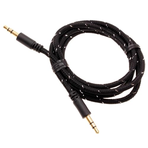 Cable Auxiliar 3.5mm Negro Trenzado 1m miniatura 1