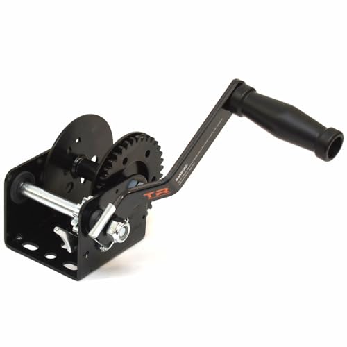 Boat Trailer Winch TR81510 | 600 Lb Black Zinc Plated