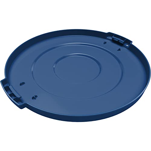 Image of SPARTA Bronco Lid for 10 Gal. Trash Can, Durable, Food-Safe, NSF and HACCP-Compliant, Lid for Commercial Use (Container Sold Separately - Fits Bronco Only), Polyethylene, 10 Gallon, Blue (Pack of 6)