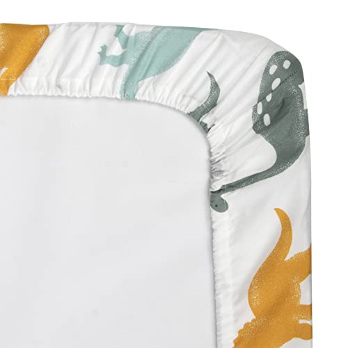 Image of Standard Microfiber Fitted Crib Sheets for Baby Girl, Baby Boy, and Neutral, 2 Pack Crib Sheets Crib Essentials for Baby 28x52 Crib Sheets (Dinos & Camo)