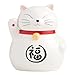 White Ceramic Lucky Cat Figural Cookie Jar - Cute Cookie Jar for Kitchen Counter - Ceramic Cookie Jar with Airtight Seal - Home Cookie Canister for Storage of Treats and Food - Ceramic Jar with Lid