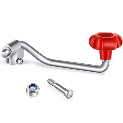 Yaocom 1 Set Trailer Jack Handles Replacement Crank Accessories Fits Most Trailer Jacks Comes with Bolt Nut Spacers Top Wind Jack Handle Red and Black (Red)