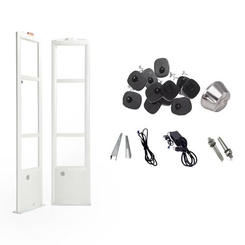 Gerrit Complete Retail Anti-Theft Equipment For Cloth Rf8.2Mhz Store Security Tags Antenna 2 Piece+ 100 Hard Tag With Pins+Tag Magnet Tool Eas Systems Alarm With Sound Light cover