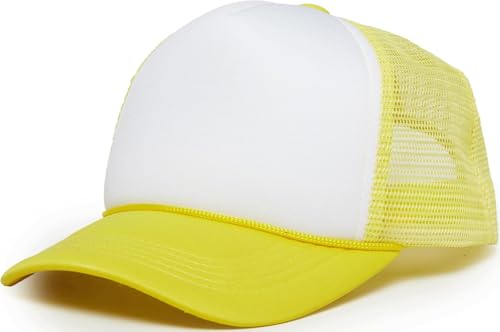 Image of Funky Junque Foam Trucker Hat, Trucker Hats for Women & Men - Blank Adjustable Snapback Mesh Back Baseball Cap