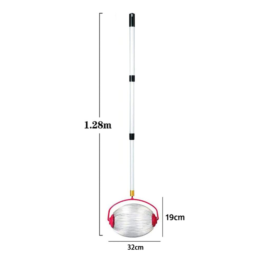 Recolector de nueces, cosechadora de castañas, cosechadora de tuercas con barra telescópica ajustable,recolector de frutas de bola grande+varilla telescópica de acero inoxidable 32 × 19 × 128cm