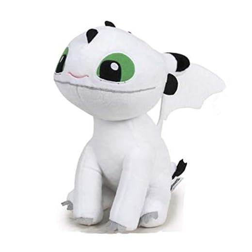 HTTYD Dragons, como Entrenar a tu dragón - Peluche Bebe Dragon Blanco de Ojos Verdes 10"/26cm Calidad Super Soft (760017685)