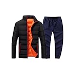 [YJSO] 中綿ジャケット メンズ 上下セット 冬 大きいサイズ スポーツウェア 厚手 アウター 長ズボン セットアップ 防寒着 カラー11 スウェット 2点セット おしゃれ カジュアル 保温ジャケット ジップアップ ランニング スポーツ 通勤 普段着 XL