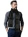Buauty Winter Scarf for Men Warm Long Soft Wool Cashmere Feel Scarves Black and Grey Classic Tassel Striped Plaid Scarfs Xmas Christmas Gift for Mens Neck Heated Thick Blue Gray Brown Square Shawl
