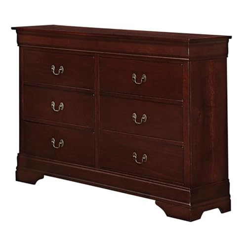 Coaster Furniture Louis Philippe 6-Drawer Dresser Red Brown 203973